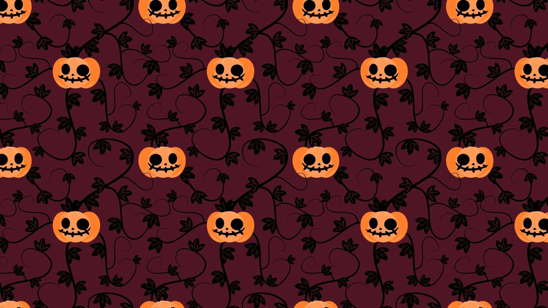 Adorable Smiling Jack-o'-lantern In A Fall Harvest Scene Background