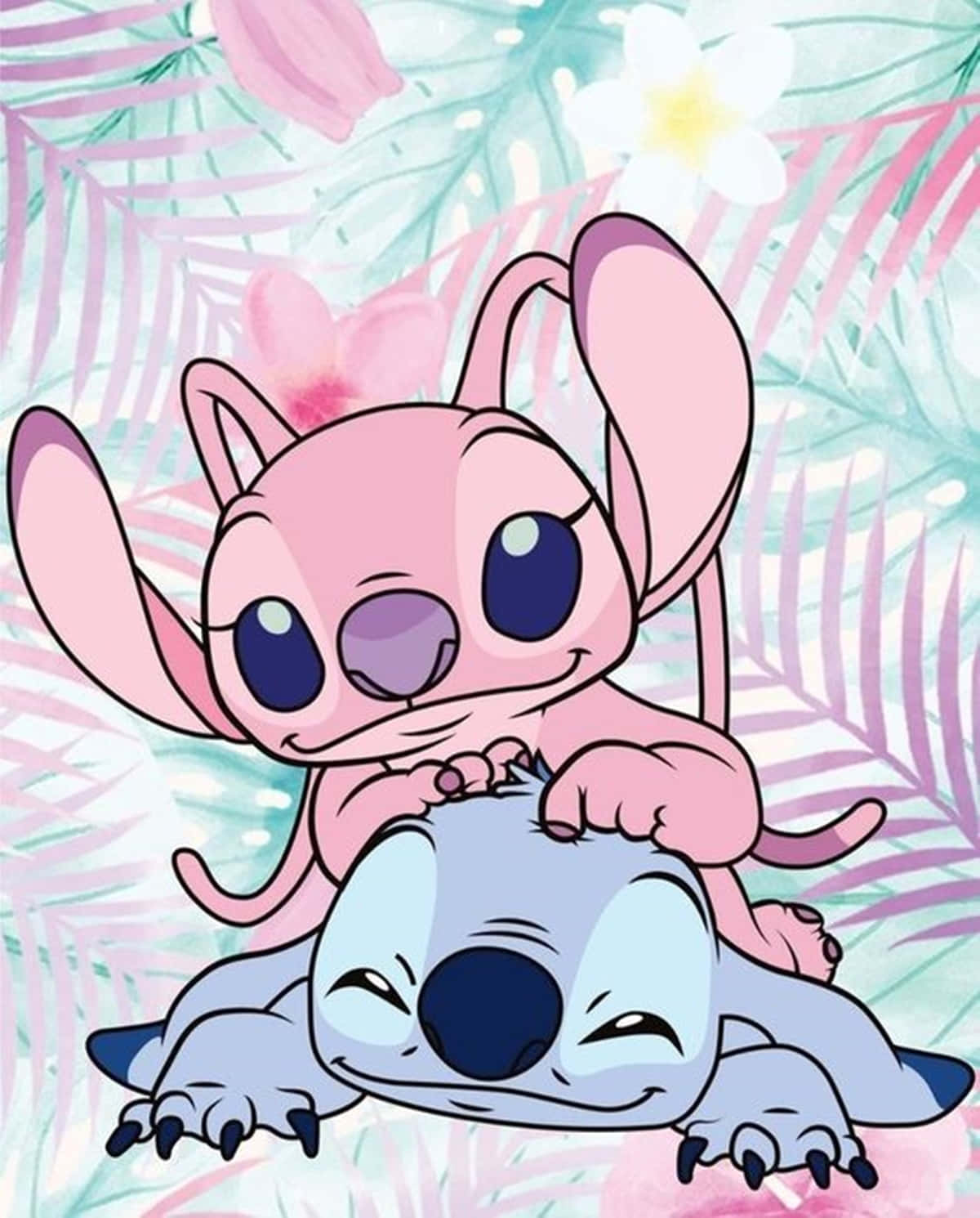 Adorable Stitch And Angel Background