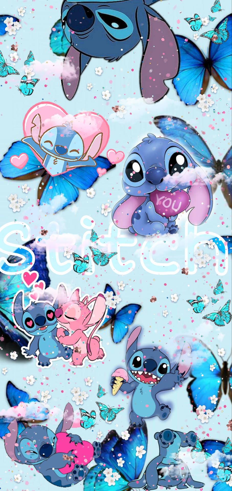 Adorable Stitch Collage Background
