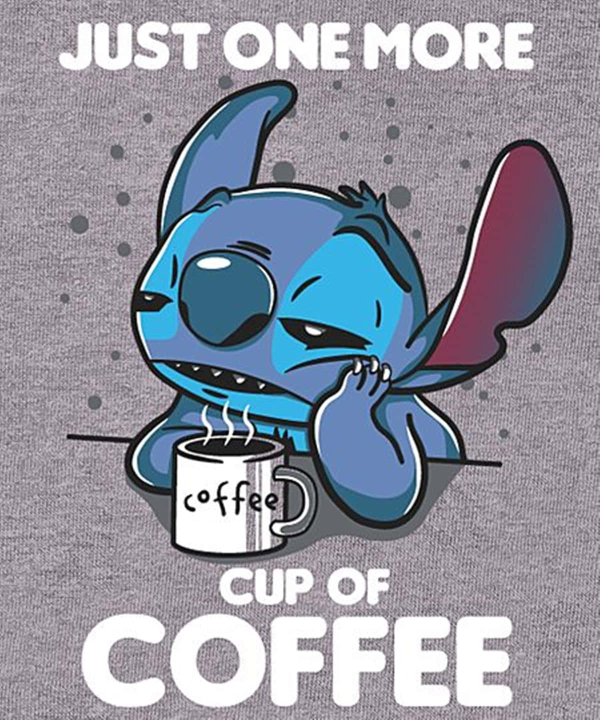 Adorable Stitch Having Coffee Background