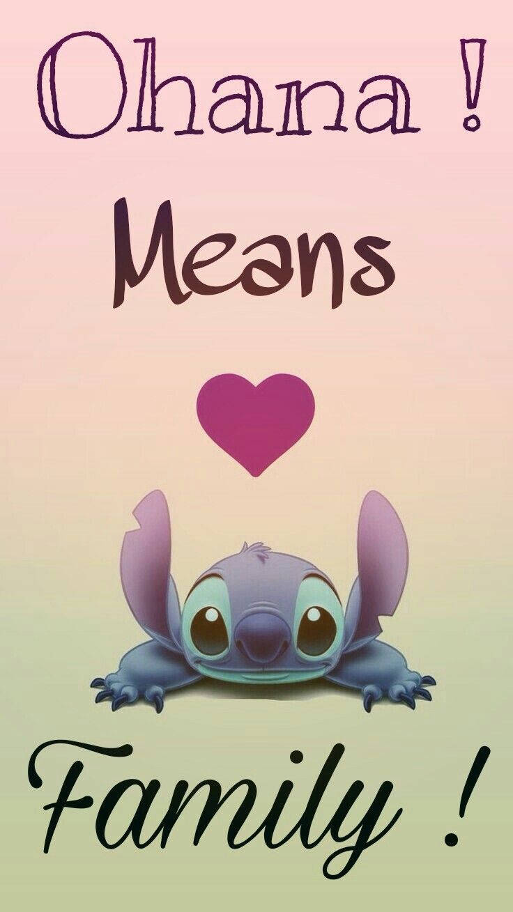 Adorable Stitch Ohana Gradient Background