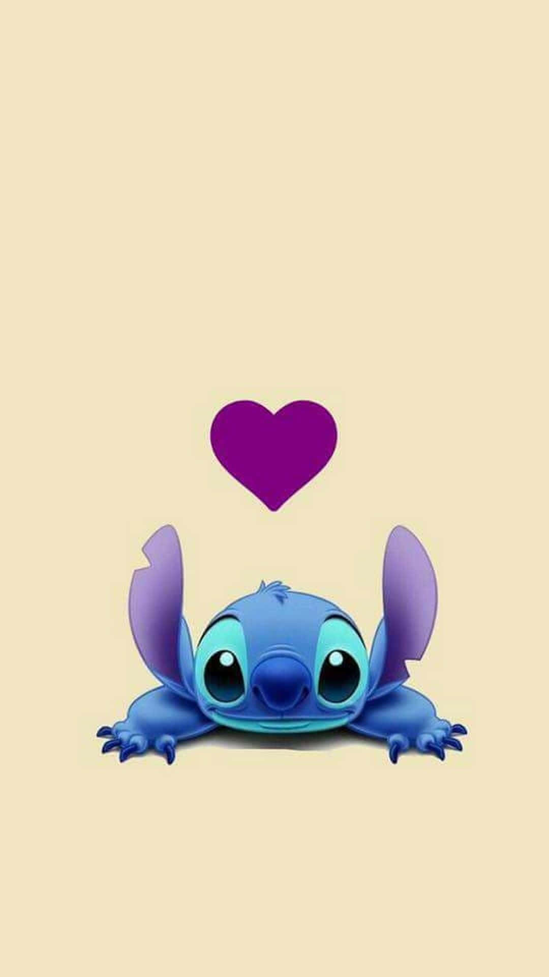 Adorable Stitch Purple Heart Background