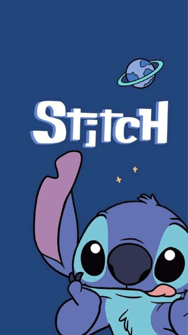 Adorable Stitch Stars And Planet Background