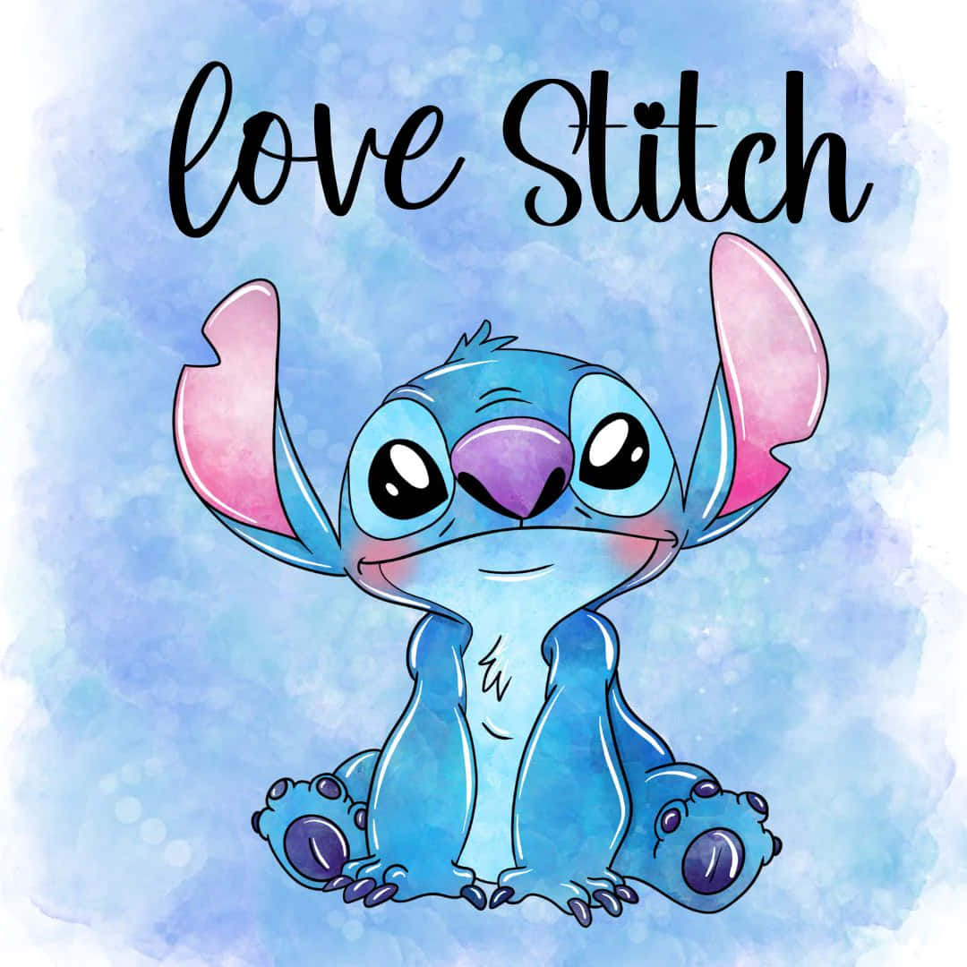 Adorable Stitch Watercolor Art Background