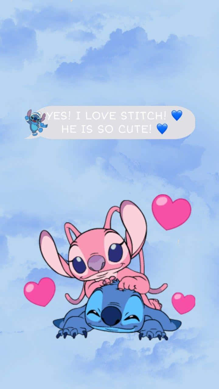 Adorable Stitchand Angel Love Background