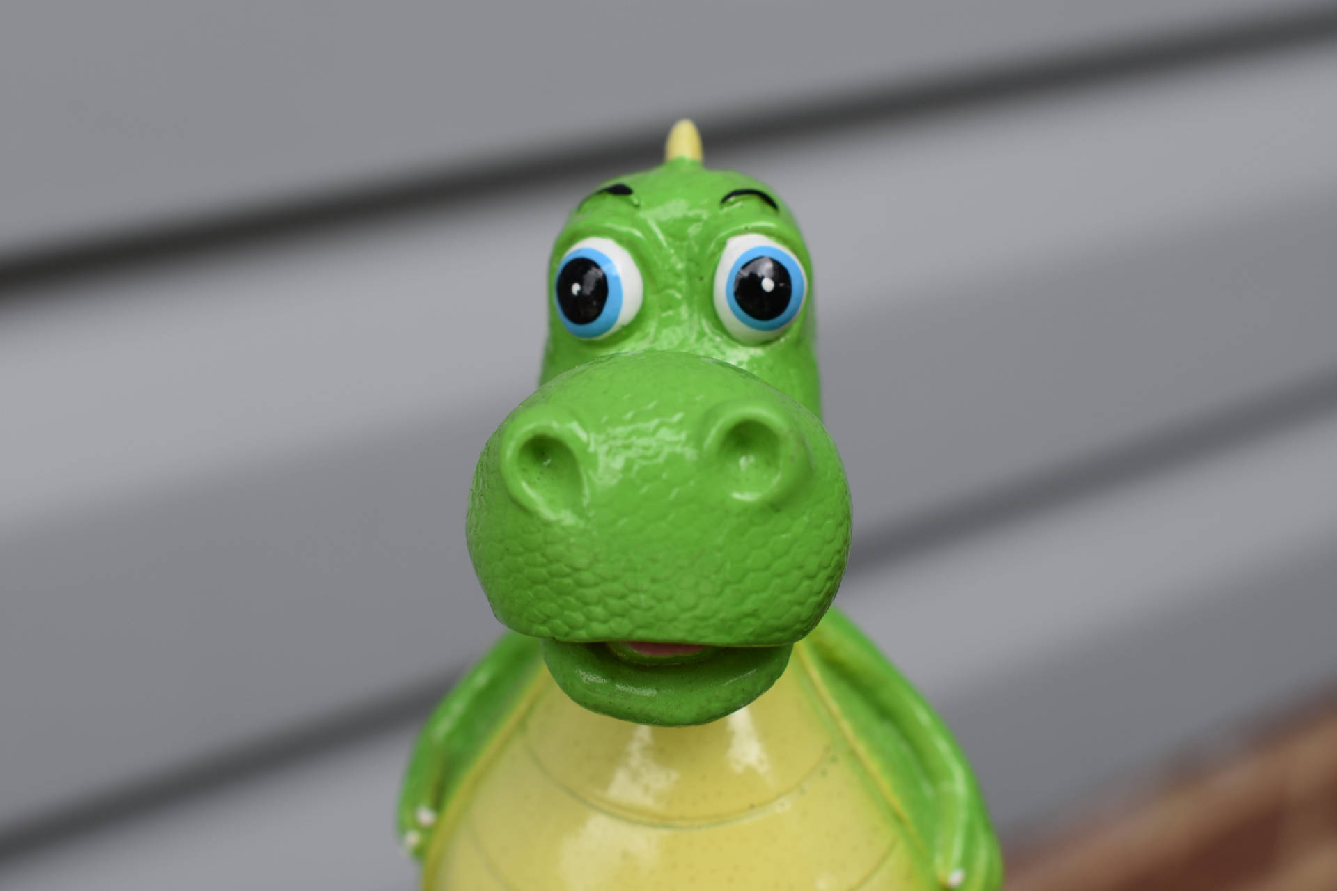 Adorable Toy Dinosaur In Close-up Shot Background