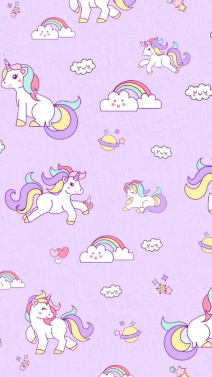 Adorable Unicorn Fantasyland Background