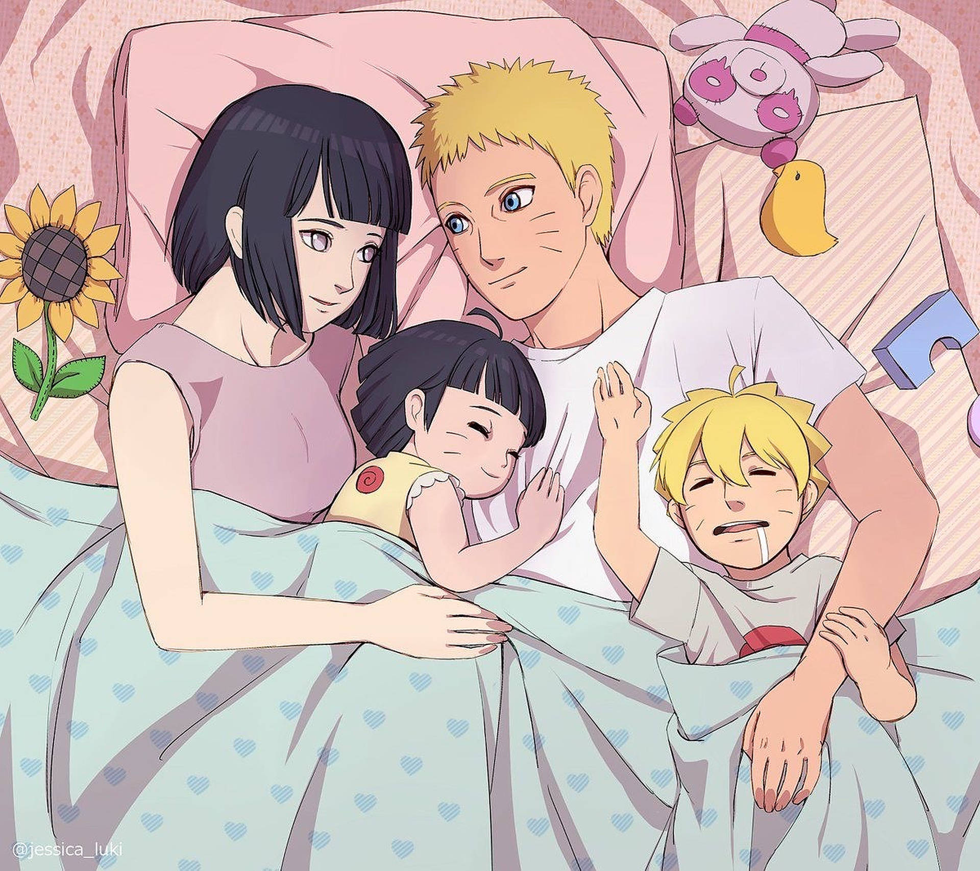 Adorable Uzumaki Clan In Bed