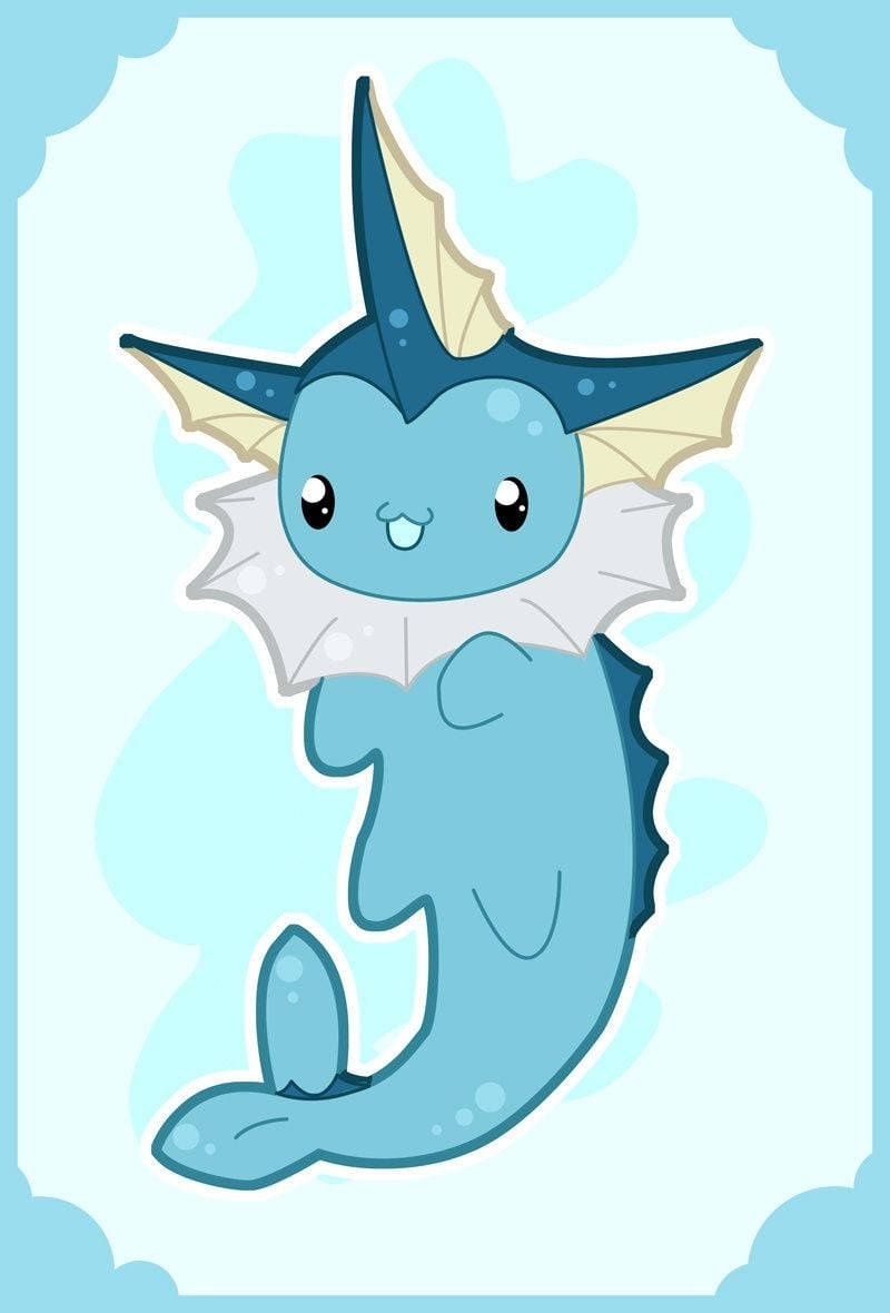 Adorable Vaporeon Illustration In High Resolution Background