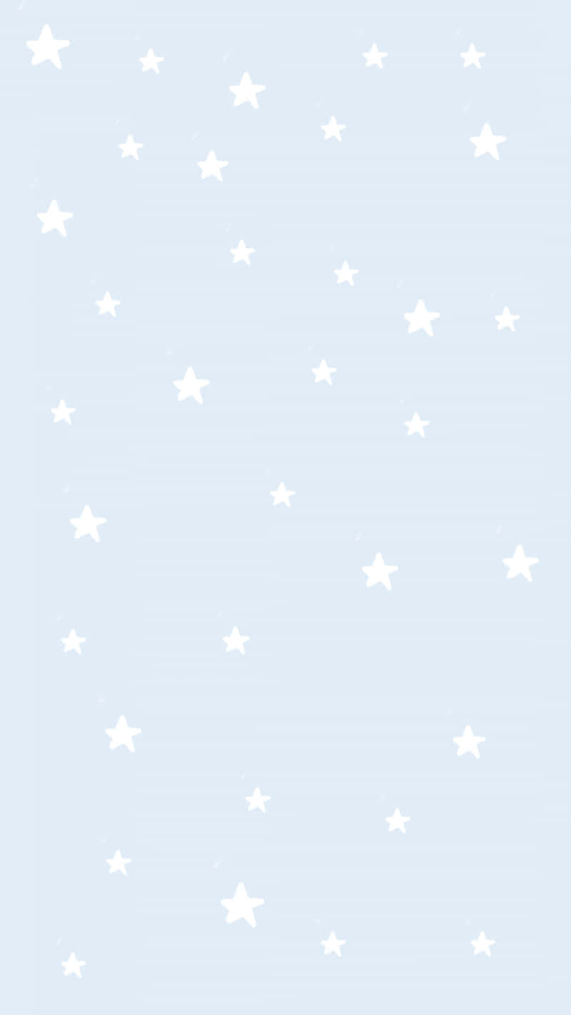 Adorable White Stars On Pastel Blue Background Background