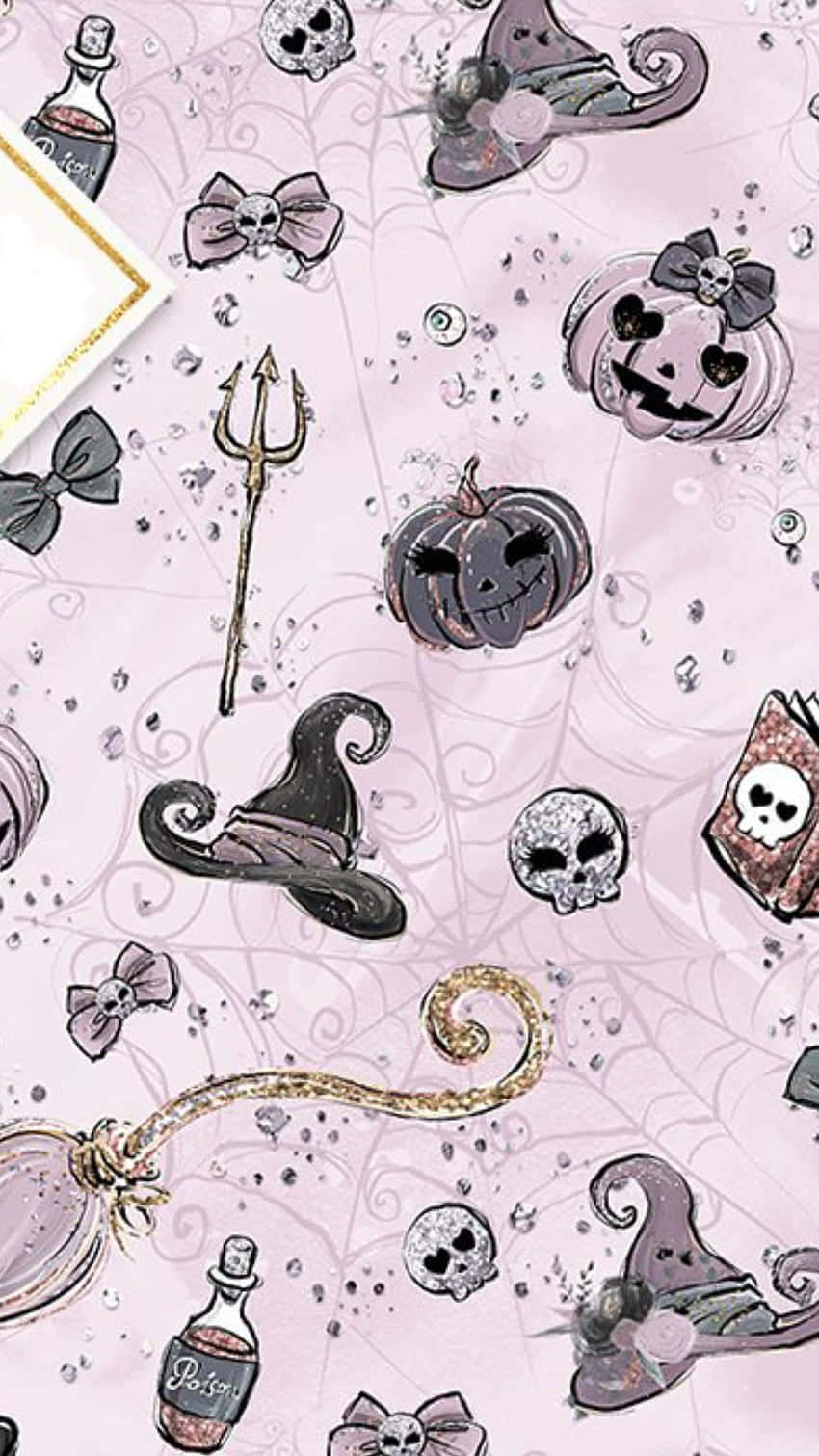 Adorable Witchcraft - A Vibrant Fusion Of Cute And Spooky Background