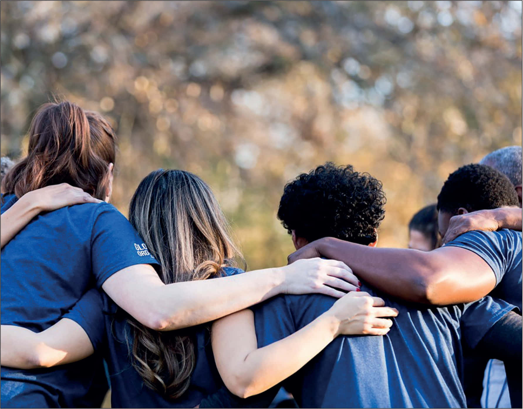 Adorable Young People Showing Unity Background