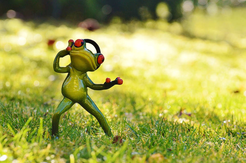 Adorably Funky Music-loving Frog Figurine