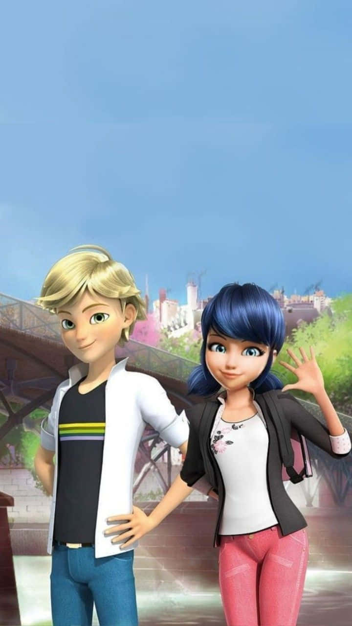 Adrien And Marinette Together Background