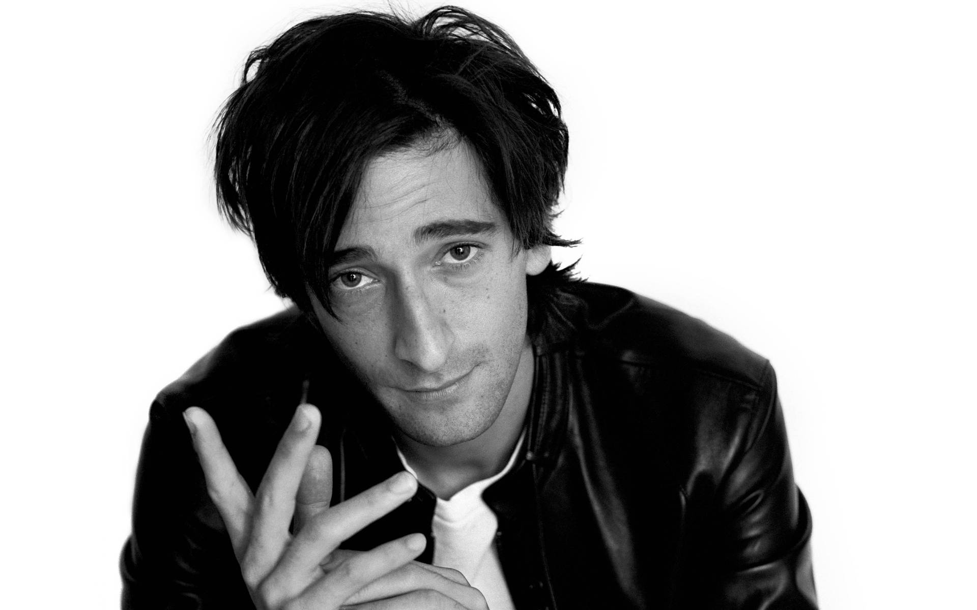 Adrien Brody In Leather Jacket