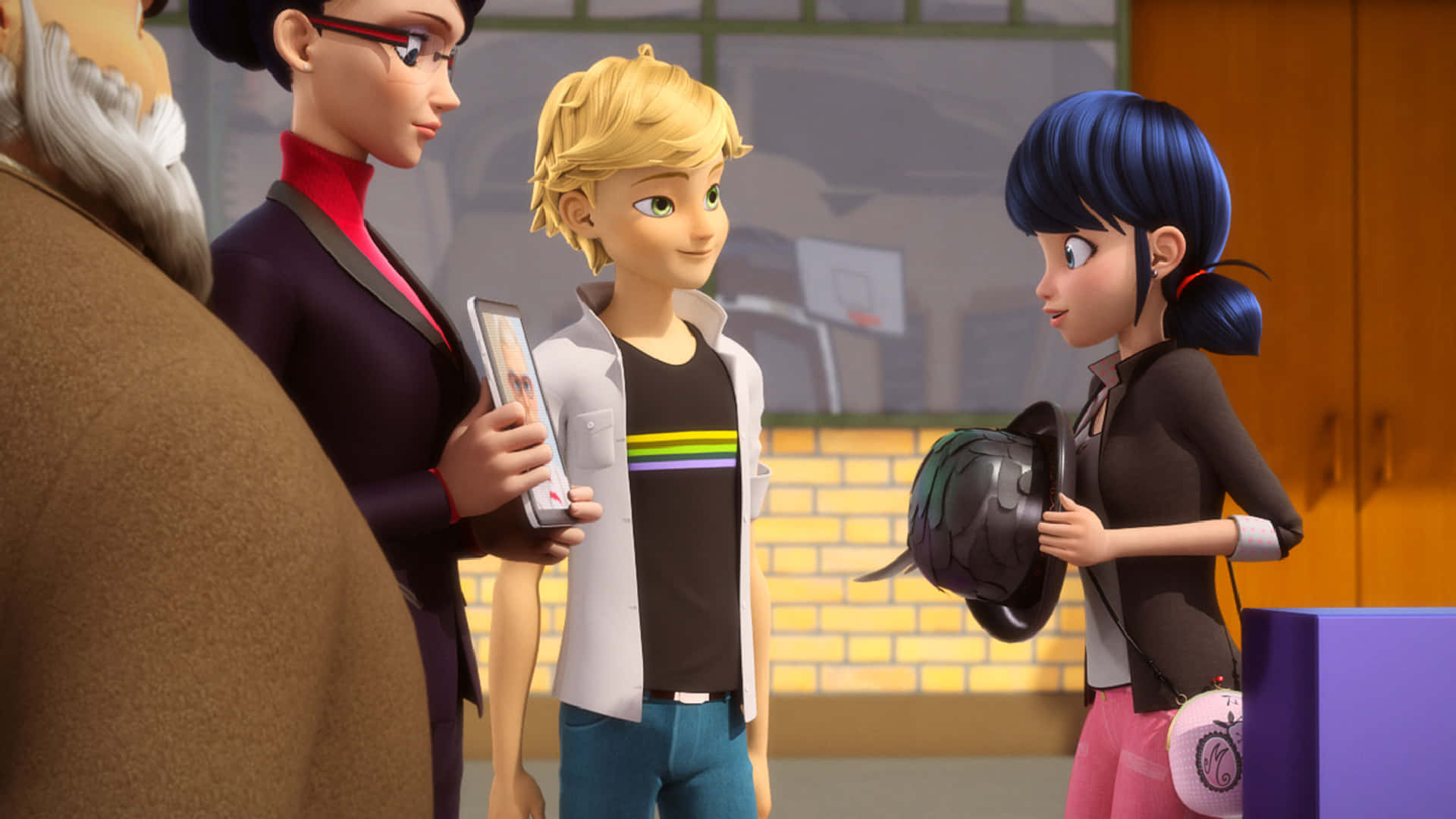 Adrien From Miraculous Ladybug Looks Up, Ready For Action Background