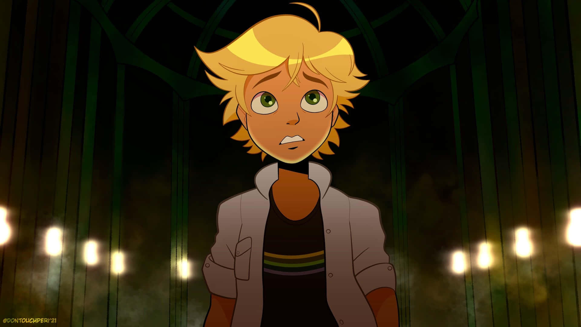 Adrien Transforms Into Cat Noir In Miraculous Ladybug Background