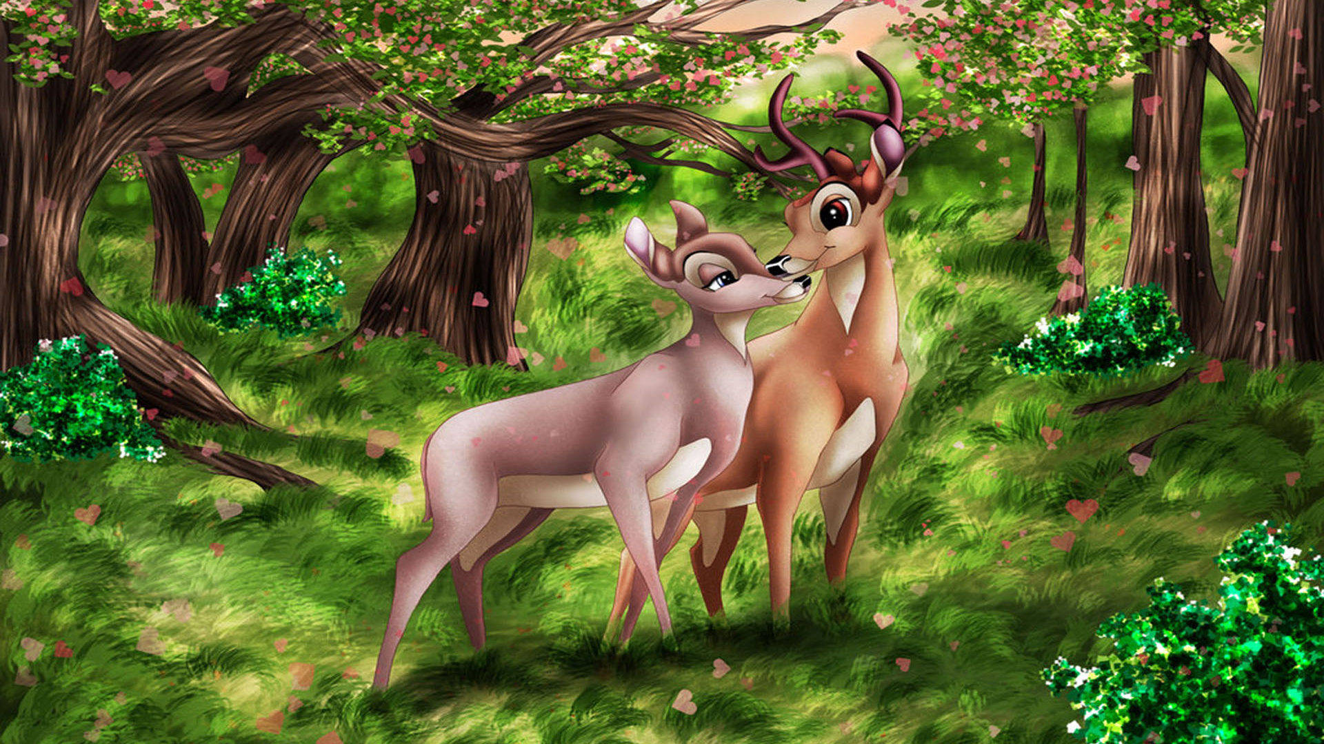 Adult Bambi And Faline Background