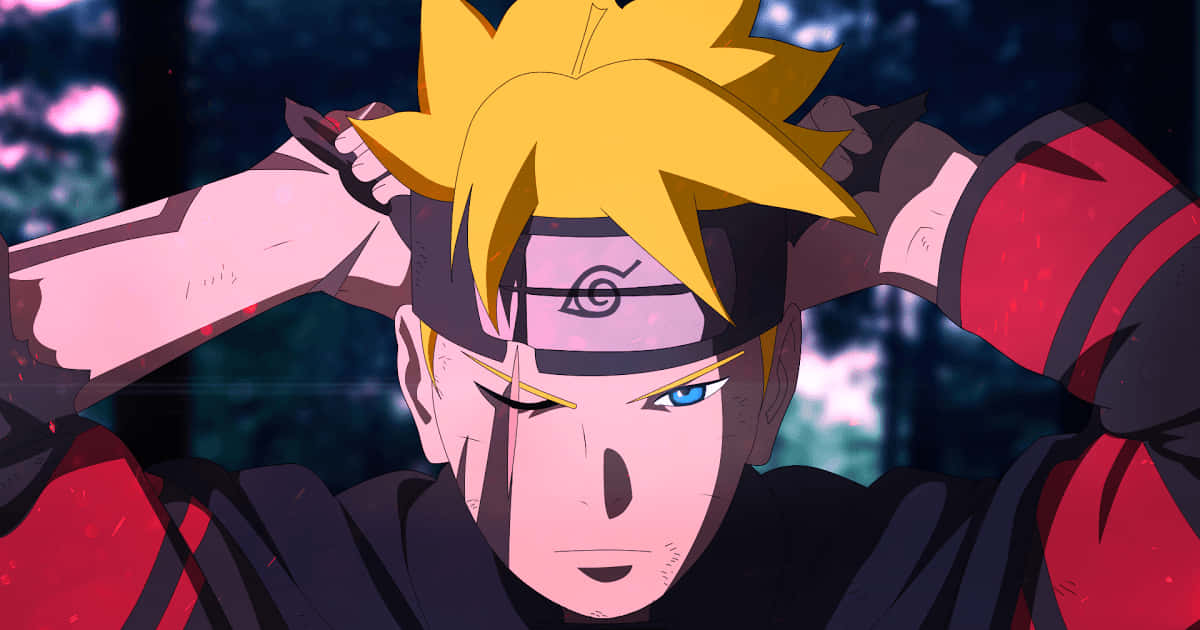 Adult Boruto Standing Victorious Atop His Vanquished Foes. Background