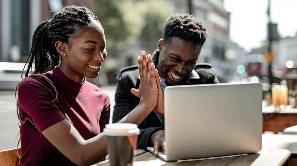 Adult Friends Giving High-five Background