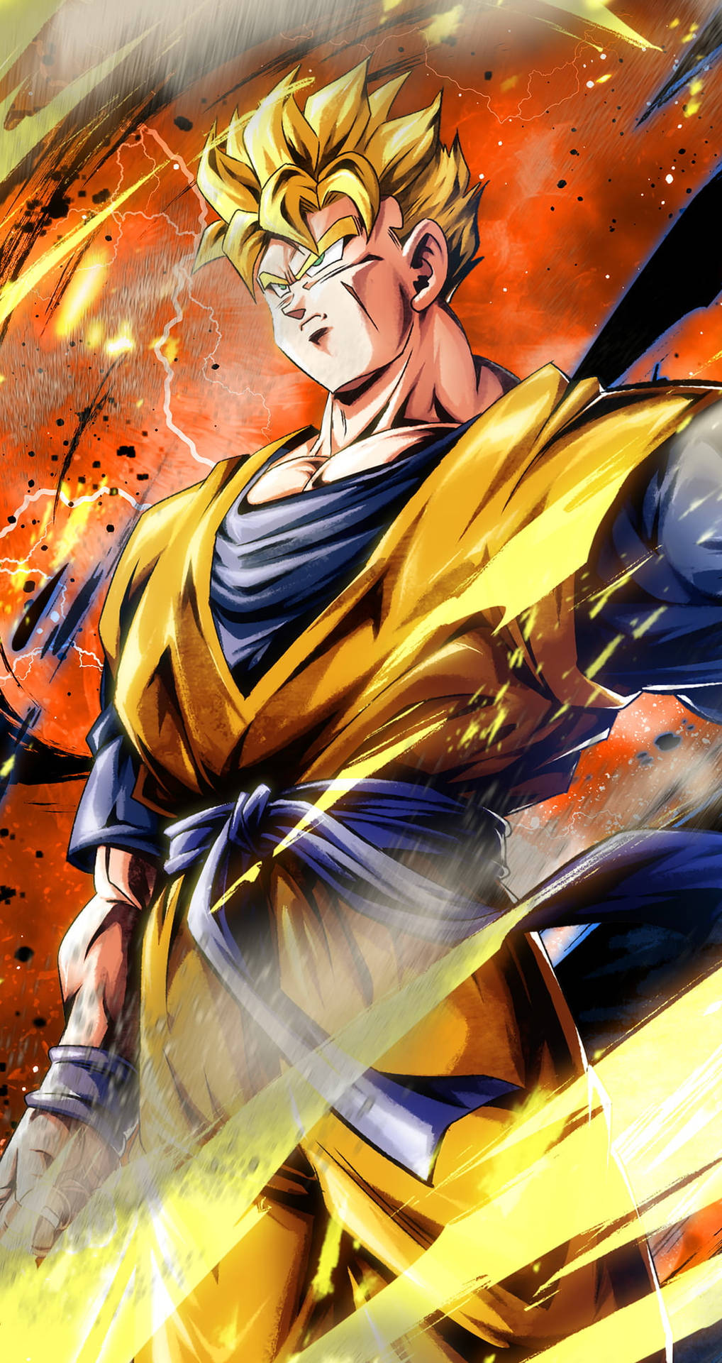 Adult Gohan Super Saiyan 2 Portrait Art Background