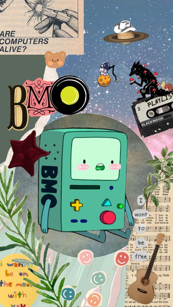 Adventure Time B M O Collage Artwork Background