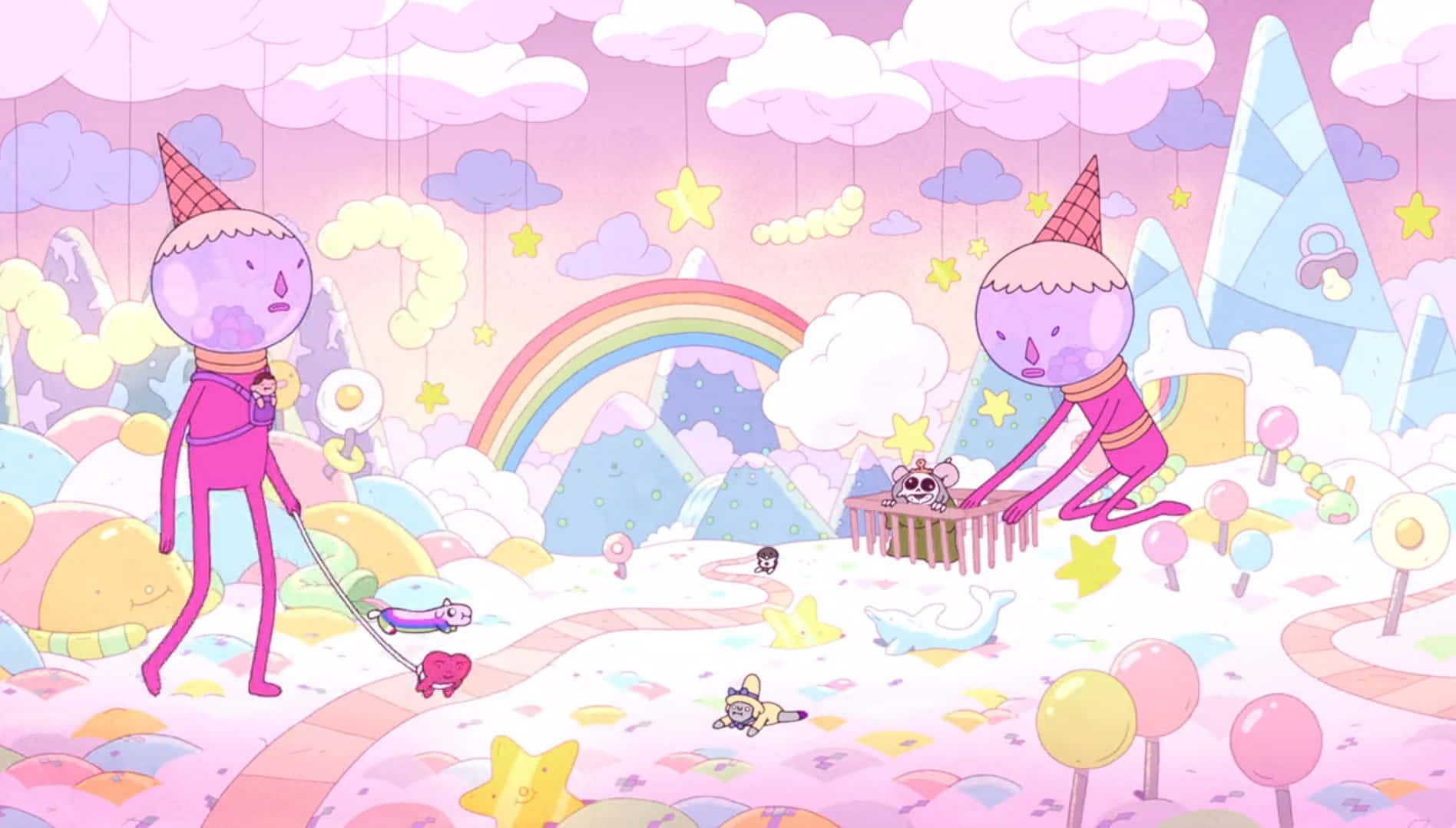 Adventure Time Candy Kingdom Scene Background