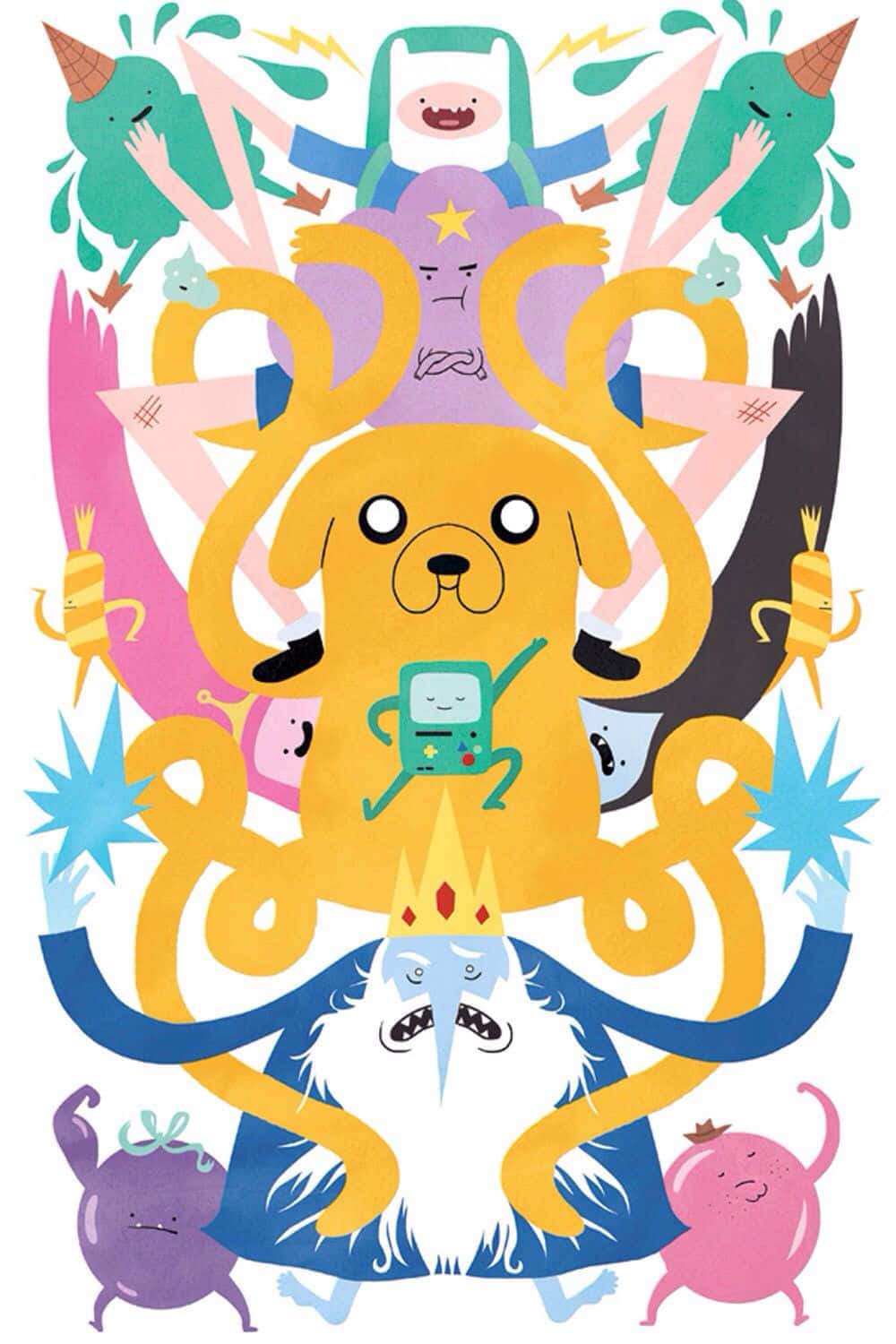 Adventure Time Character Collage Background