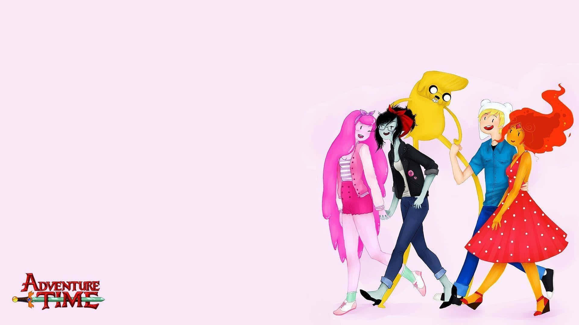 Adventure Time Charactersin Human Form Background