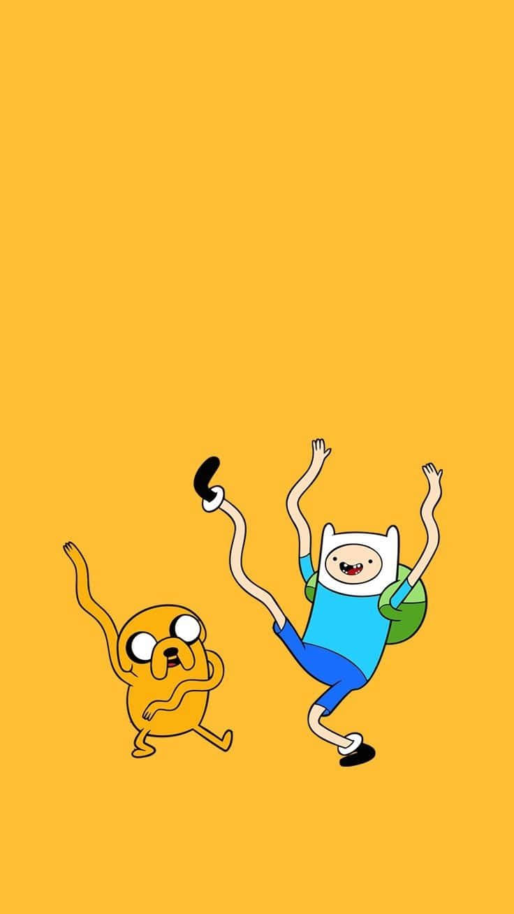 Adventure Time Finnand Jake Falling Background
