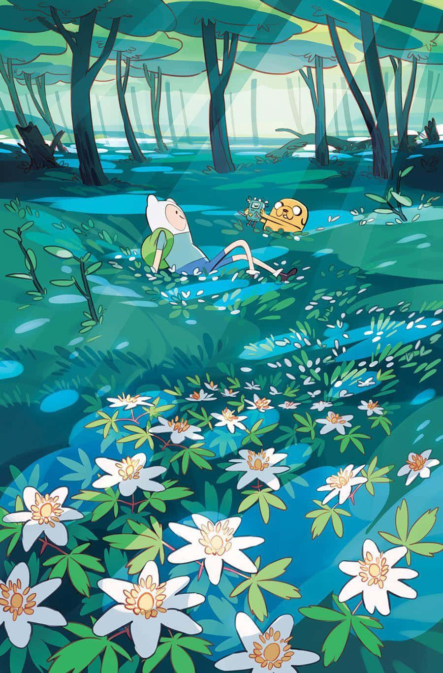Adventure Time Finnand Jakein Enchanted Forest Background