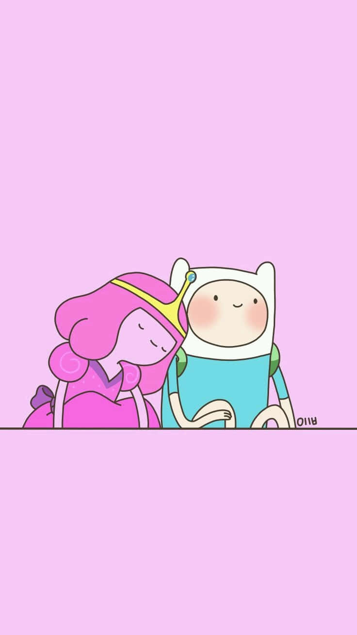 Adventure Time Finnand Princess Bubblegum Cute Background