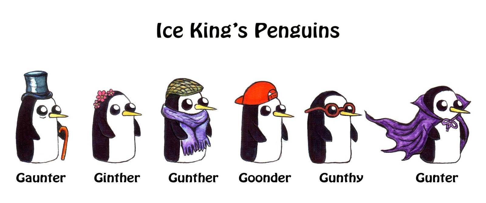 Adventure Time Gunter And Penguins Background