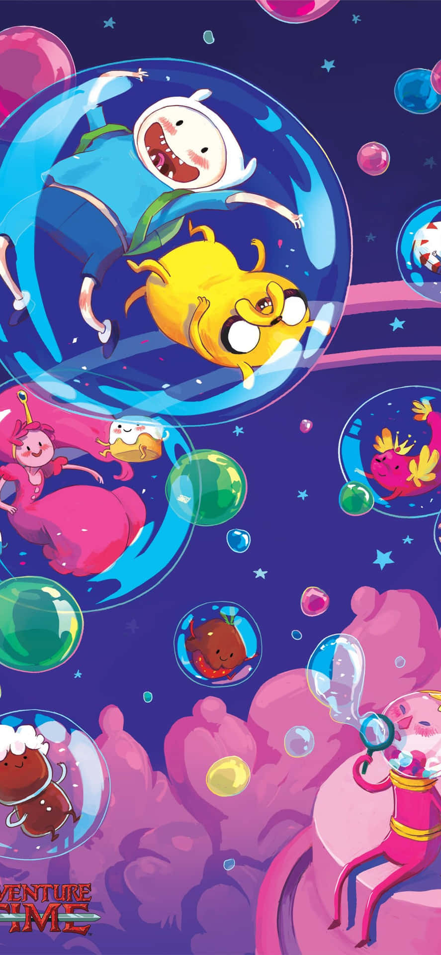 Adventure Time Space Bubbles Background
