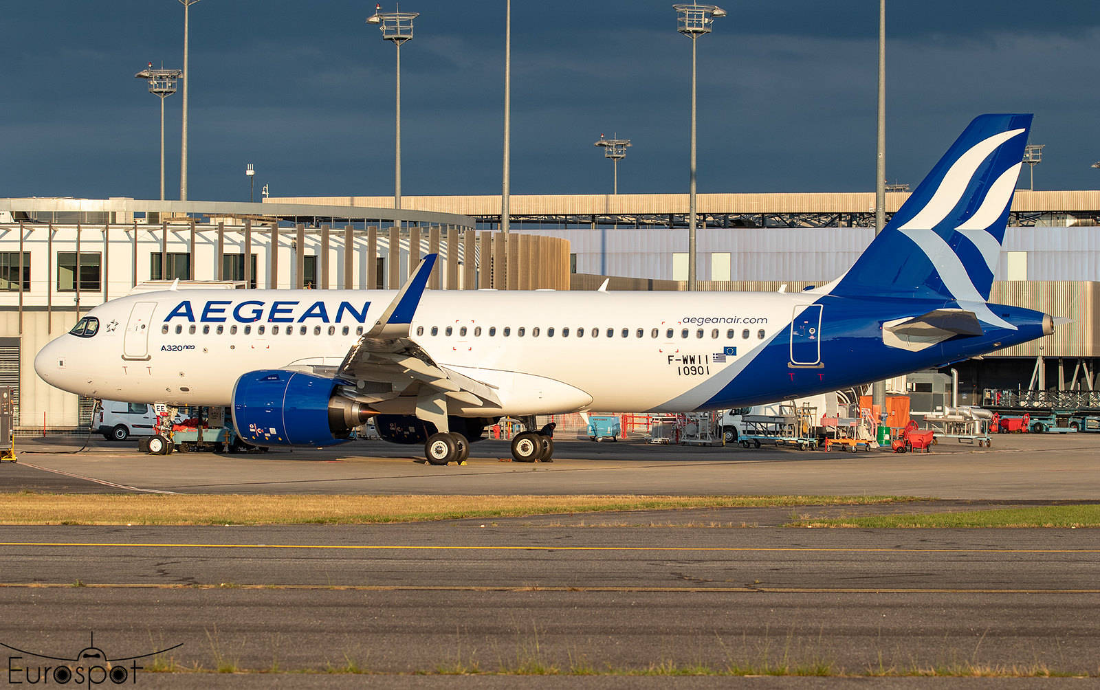 Aegean Airlines Airbus A320-271n Plane At Airport