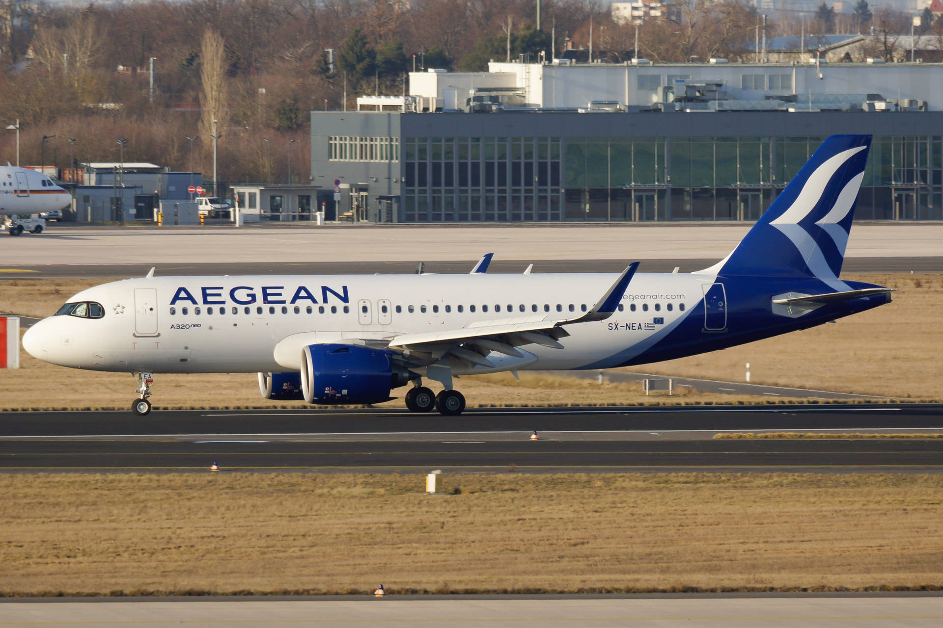 Aegean Airlines Airbus A320neo Ready For Takeoff On Runway.