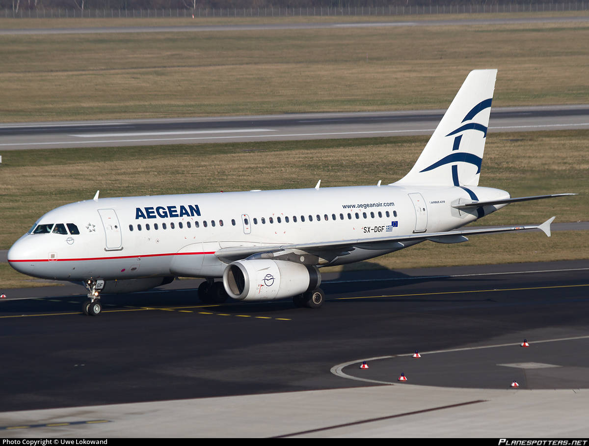 Aegean Airlines Flag Carrier Airbus A319 At Airport