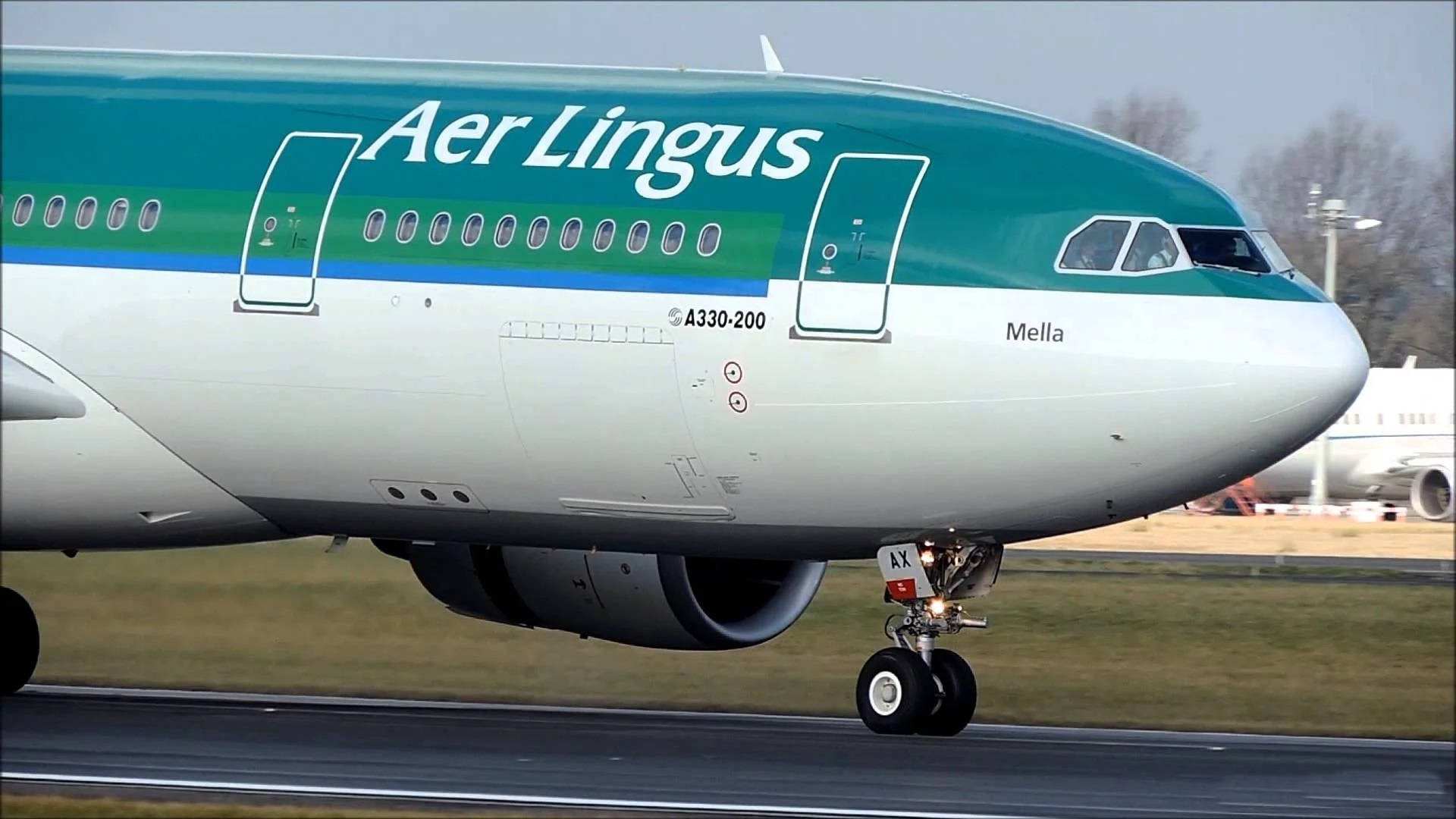 Aer Lingus Airplane On Runway Background