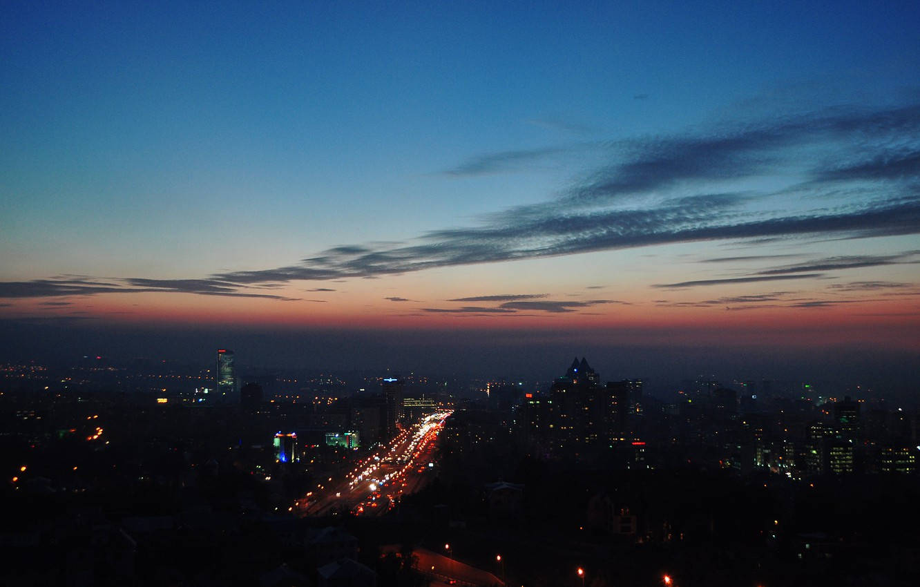 Aerial City View Almaty Background