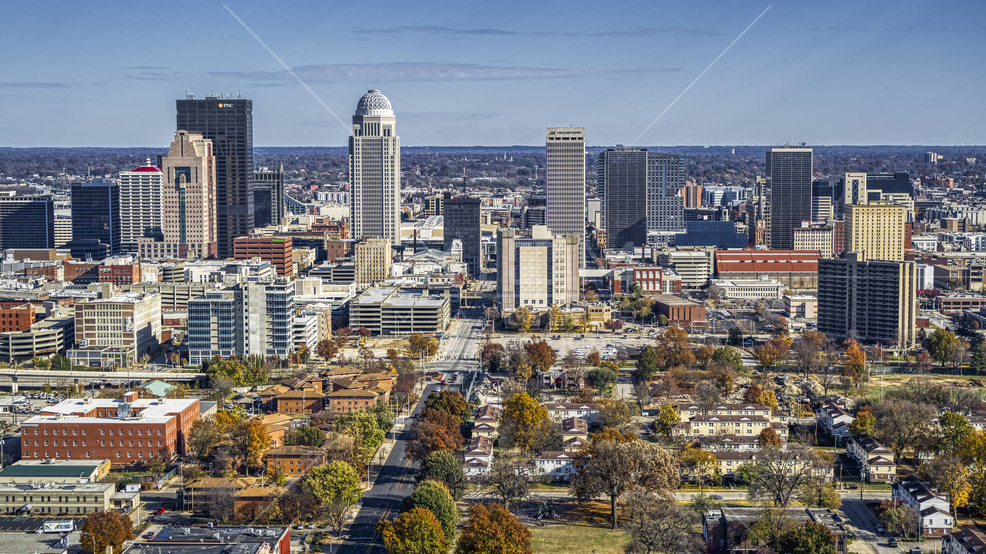 Aerial City View Of Louisville, Kentucky Background