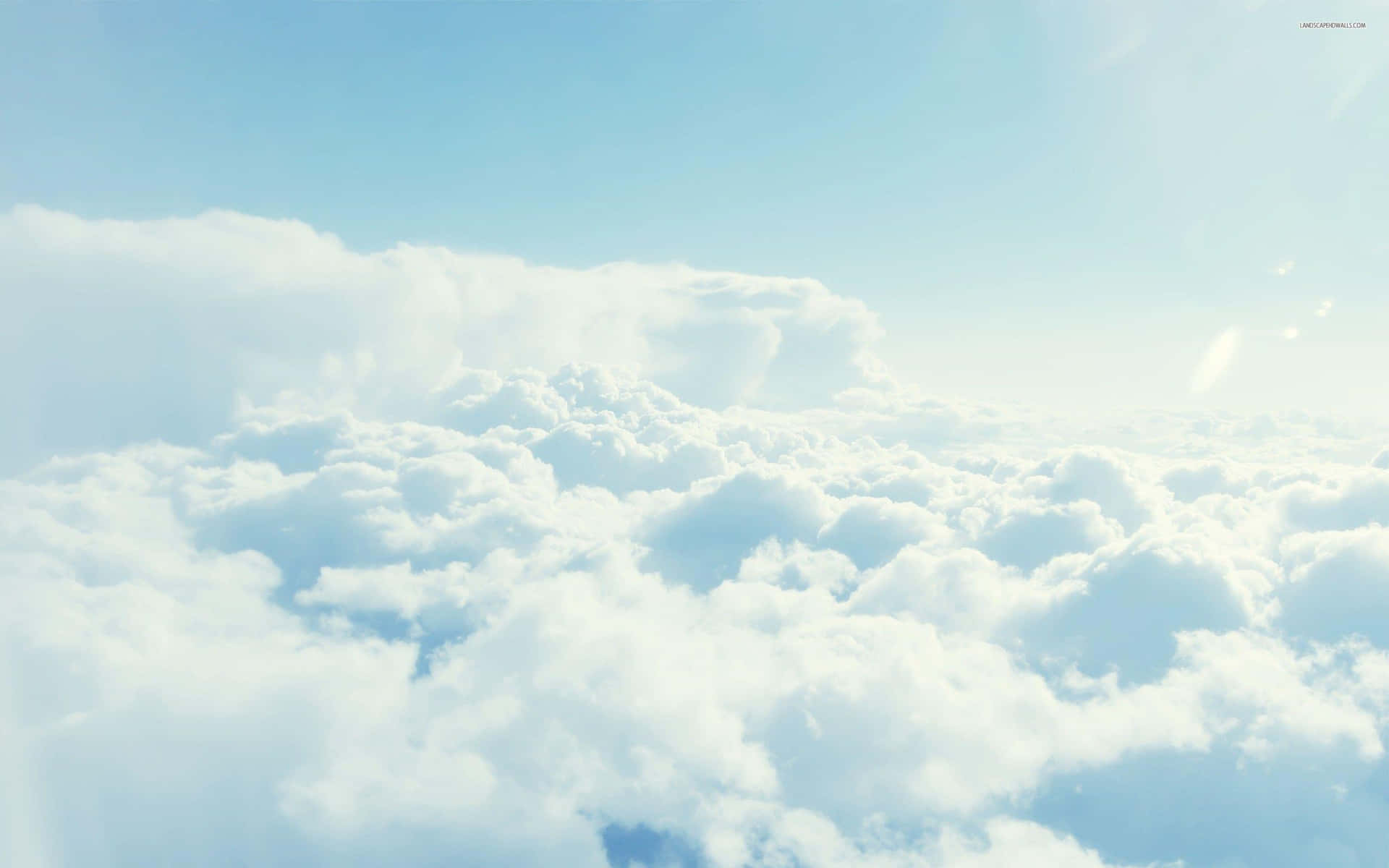 Aerial Clouds Aesthetic Light Blue Background