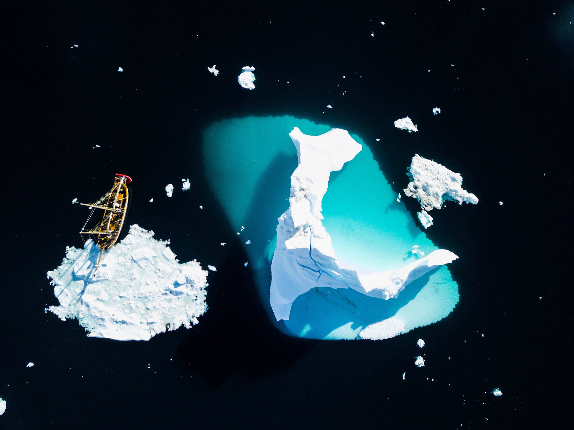 Aerial Greenland Iceberg Background