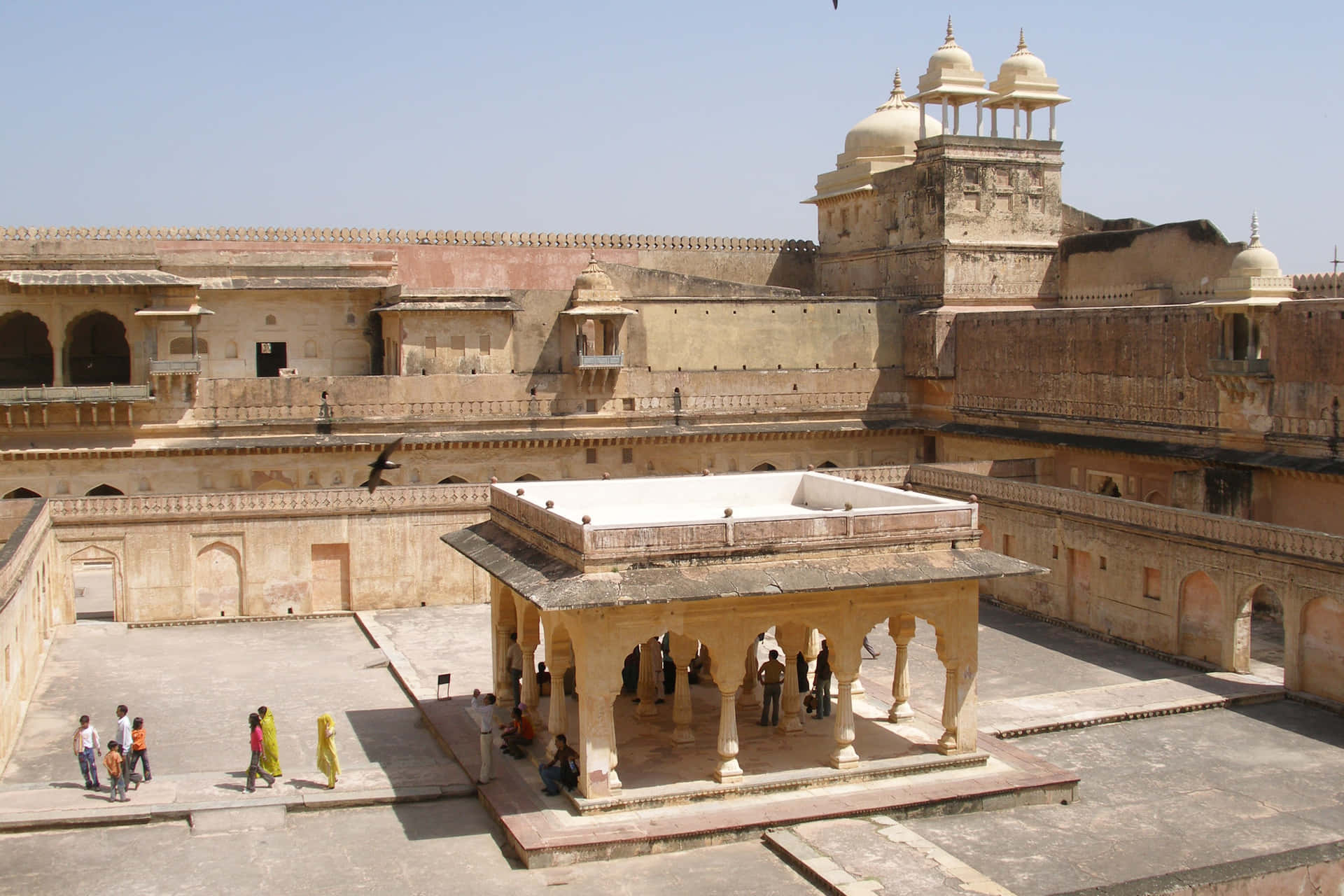 Aerial Image Of Amer Fort Background