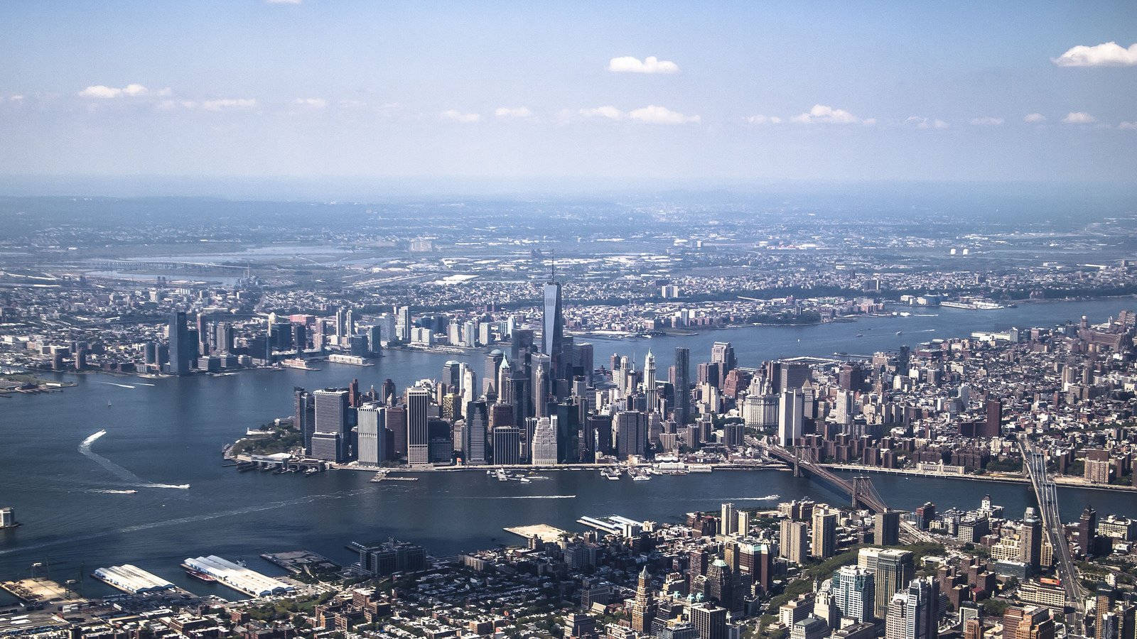 Aerial New York City Full Hd 1600x900 Background