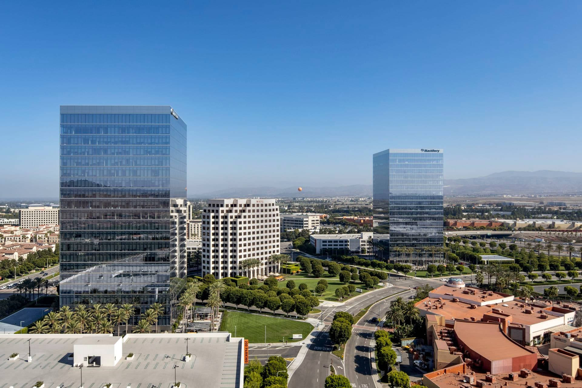 Aerial Perspective Of Irvine Spectrum Center Background