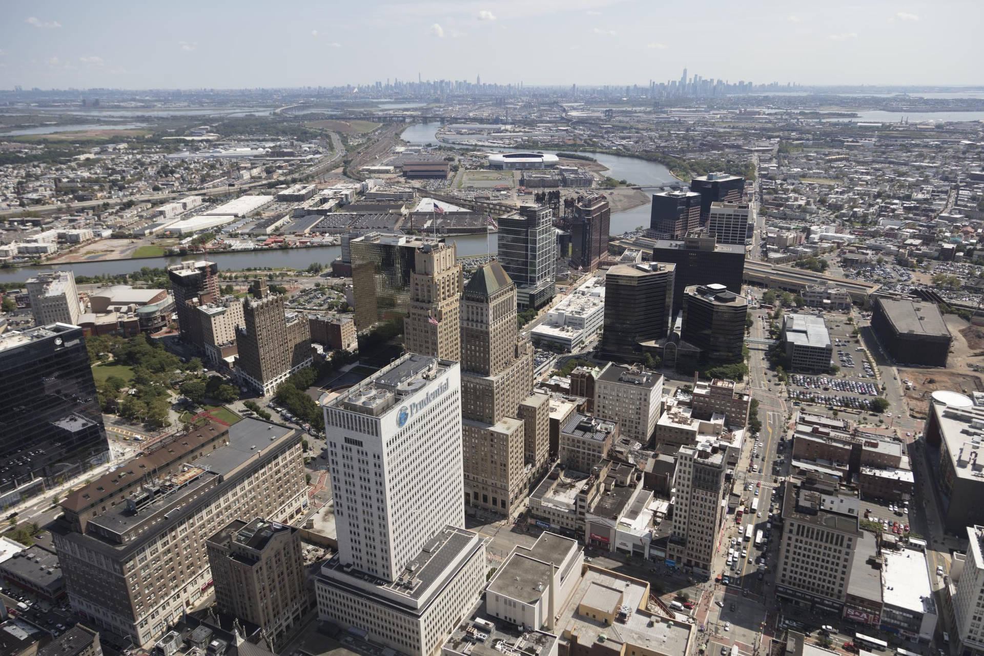 Aerial Photo Of Downtown Newark Background