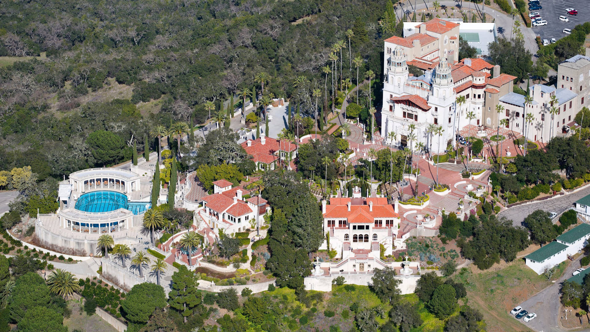 Aerial Photo Of The Hearst Castle And Properties