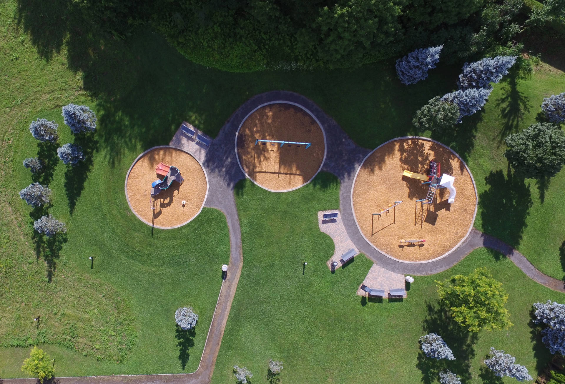Aerial Round Playground Background