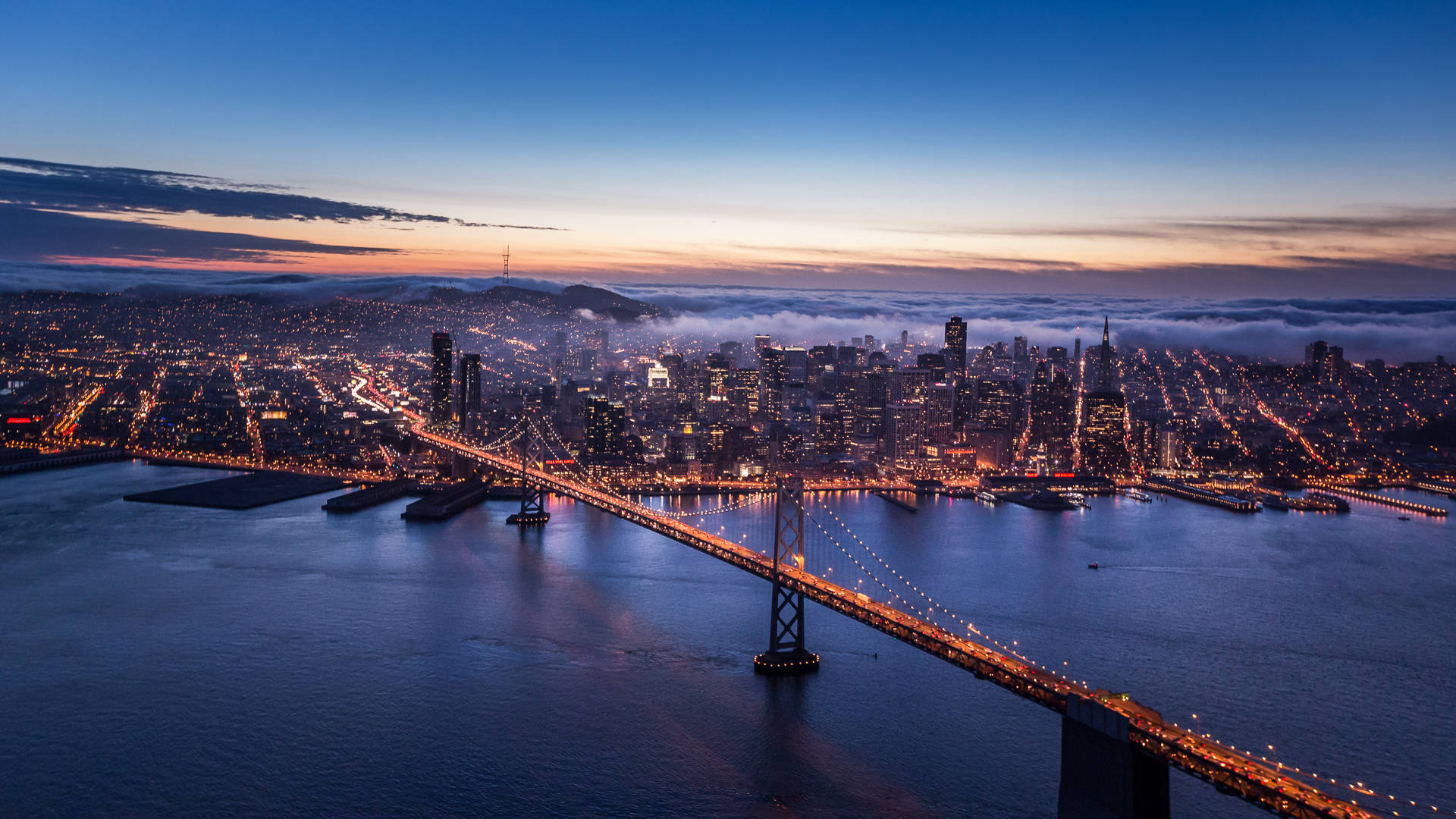 Aerial San Francisco Bay Cityscape Hd Background