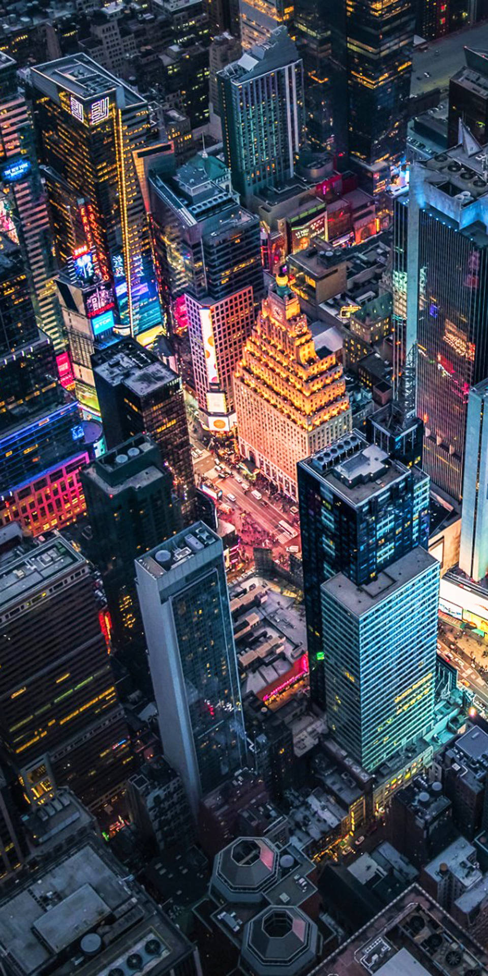 Aerial Shot New York Night Iphone Background